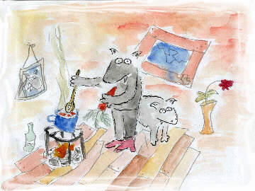 die wolfmutter steht in der kche und ist eine karotte